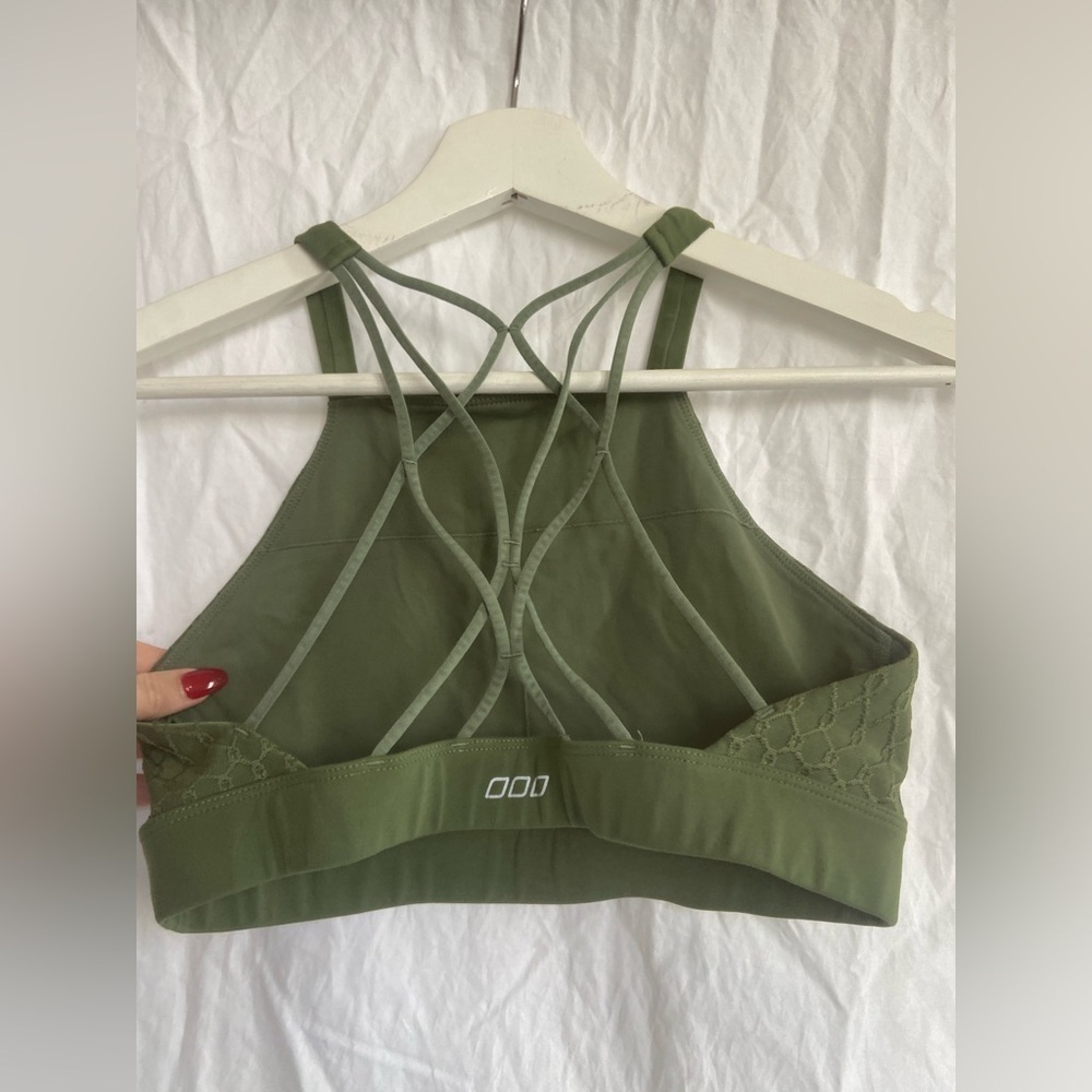 Lorna Jane Army Green High Neck Sport Bra Size Small - Picture 13 of 13